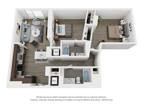 P1 Floor Plan at South Falls Tower, Richmond